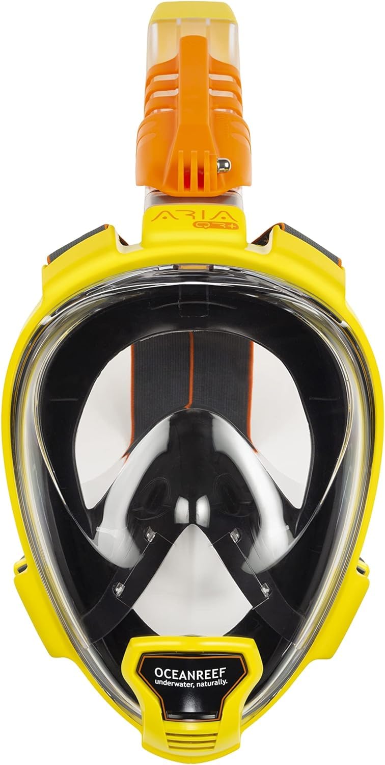 OCEANREEF OCEAN REEF - Aria QR+ Quick Release Full Face Snorkel Mask with Snorkel - 180 Degree Underwater View and Quick Release System (M/L  Yellow). - Image 2